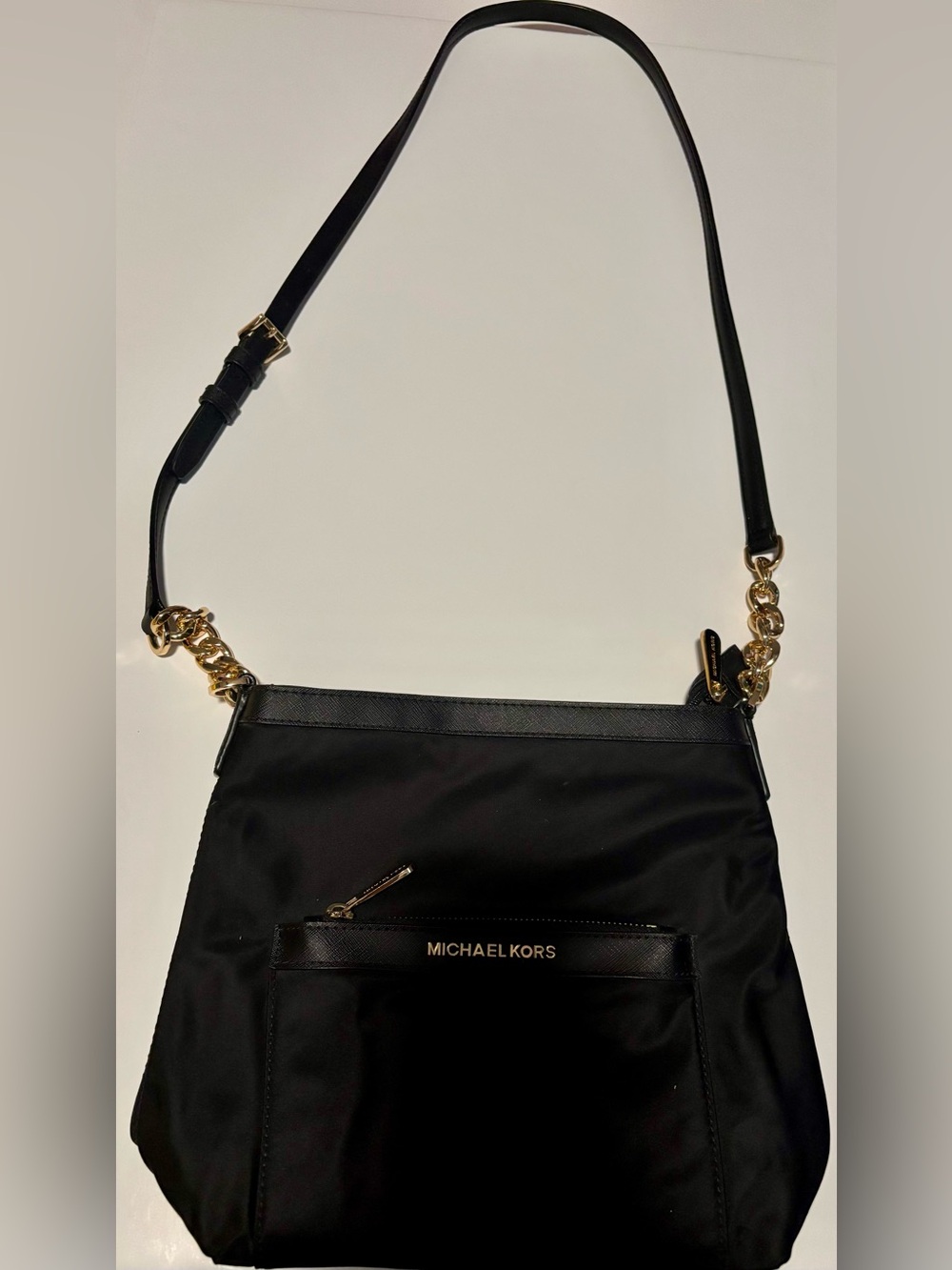 Michael Kors Black Nylon Crossbody Shoulder Bag w/ Cherry Charms - Picture 2 of 10